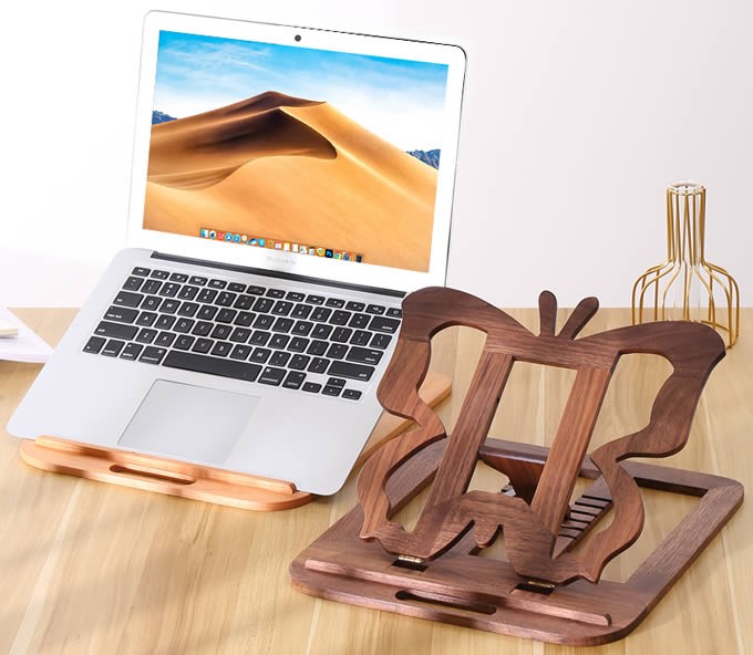 Butterfly Wood Shape Desktop StandFor Tablet Laptop Macbook Cooling Stand