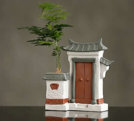 Ceramic Architectural Style Flower Pot Home Decor 