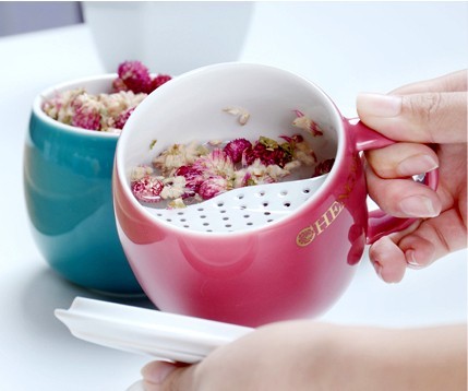  Ceramic Tea Mug Cup With Infuser Filter