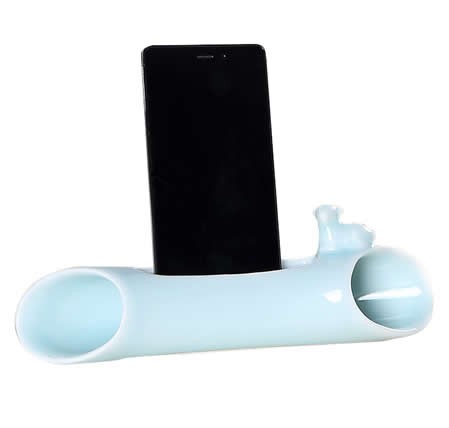 Ceramic Mobile Phone Speaker Sound Amplifier Cell Phone Stand Holder for Smartphone (3.5-4.7 inch phones)