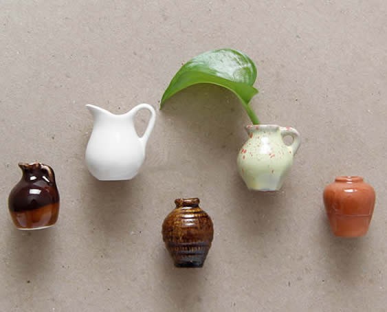 Ceramic Vase Fridge Magnets, Set of 6 