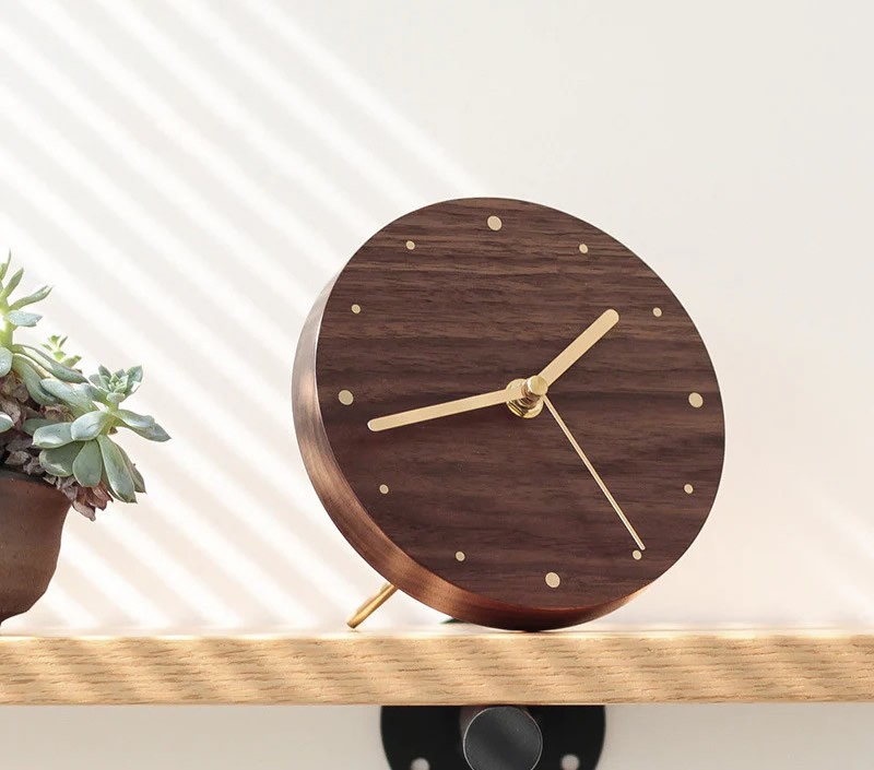 Classic Black Walnut Silent Desktop Clock