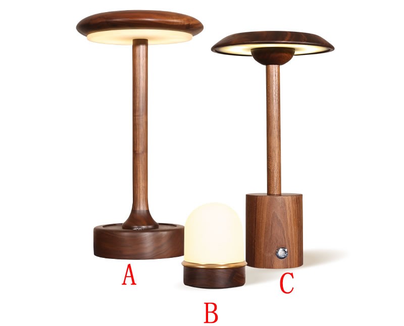 Classic Black Walnut USB Table Lamp