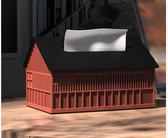 Classic Retro Concrete House-Shaped Tissue Box