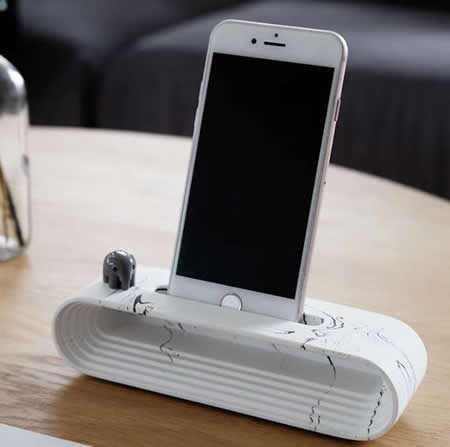 Concrete Cell Phone Charging Dock Sound Amplifier Stand Dock for SmartPhone