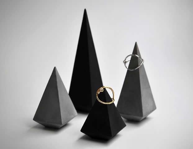  Concrete Cone Ring Display Stand Organizer Holder 4PCS Different Size