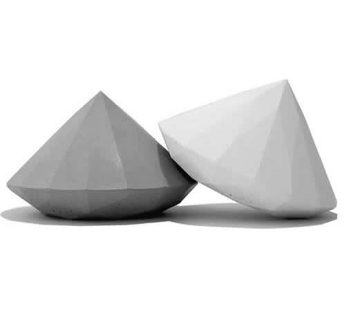 Concrete Diamond Paperweight, Wedding Gift