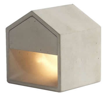 Concrete Finish House Shaped USB Cement Table lamp