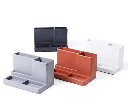 Concrete  Multi-function Desk Stationery Organizer Storage Box  Pen/Pencil ,Cell phone, Business Name Cards Remote Control Holder