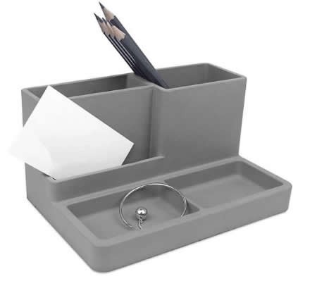 Concrete Office Desk Organizer Pen and Pencil Holder Stationery Storage Box