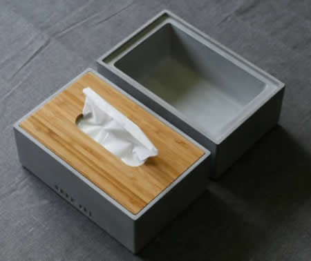 Concrete Tissue Box Storage Box Desk Organizer 