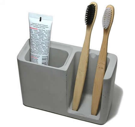 Concrete Toothbrush Toothpaste Stand Holder