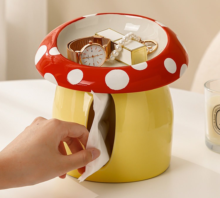 Countryside Mushroom Tissue Box And Storage Tray