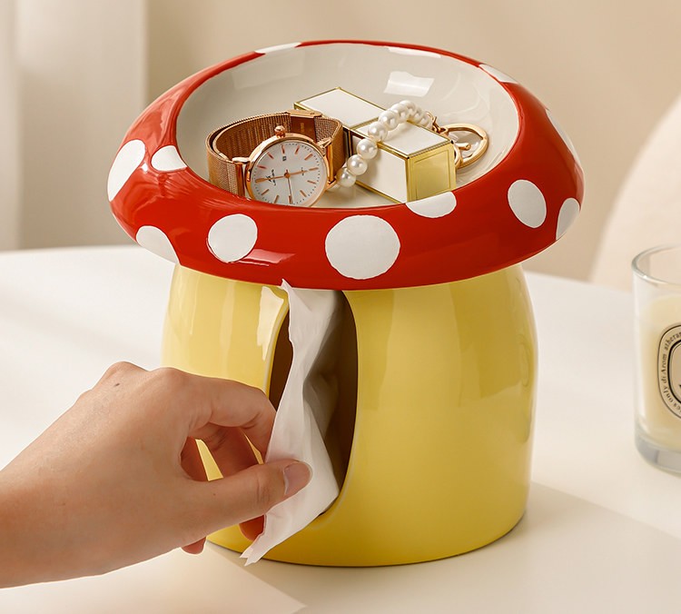 Countryside Mushroom Tissue Box And Storage Tray