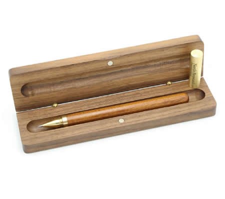 Customize Logo/Name Engrave Wooden Single Pen Pencil Protective Box Case