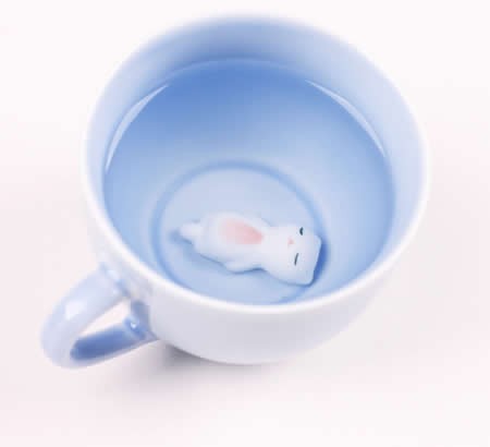 Cute Cat Figurine Ceramic Coffee Cup Mug