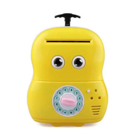 Cute Cartoon Password Piggy Bank Cash Coin Can Auto Scroll Paper Money Saving Box