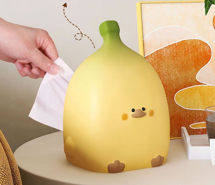 Cute Duck Banana Combination Table Decoration Tissue Box