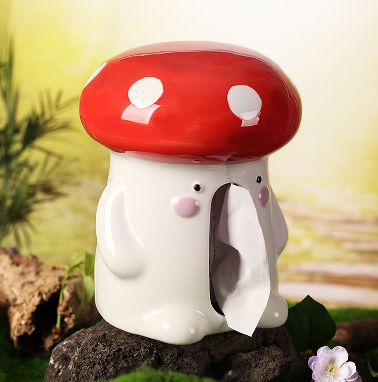 Cute Mushroom Decor Tissue Box