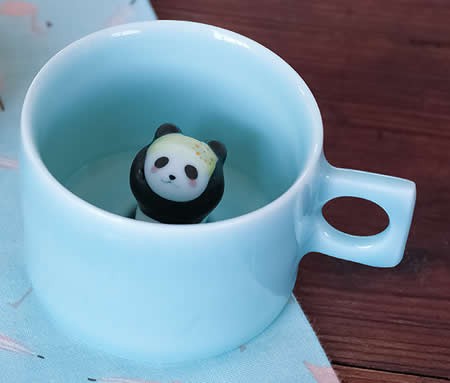 Cute Panda Figurine Ceramic Coffee Cup