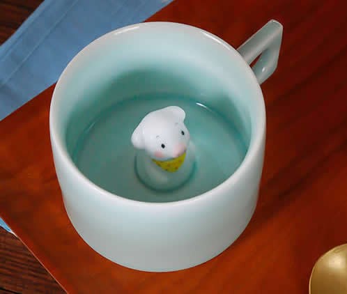 Cute Pig Figurine Ceramic Coffee Cup