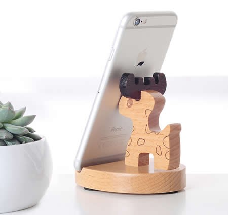 Cute Wooden Rabbit&Deer Cell Phone Tablet Stand Holder