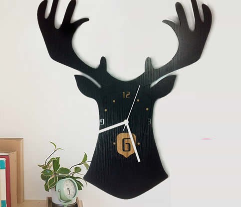 Deer Head Wall Clock