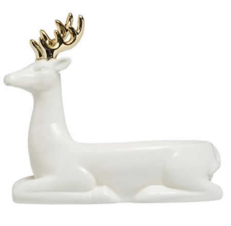 Deer White Ceramic Soap Dish