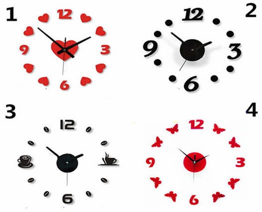 DIY Adhesive Modern Room Decoration Numbers Wall Clock