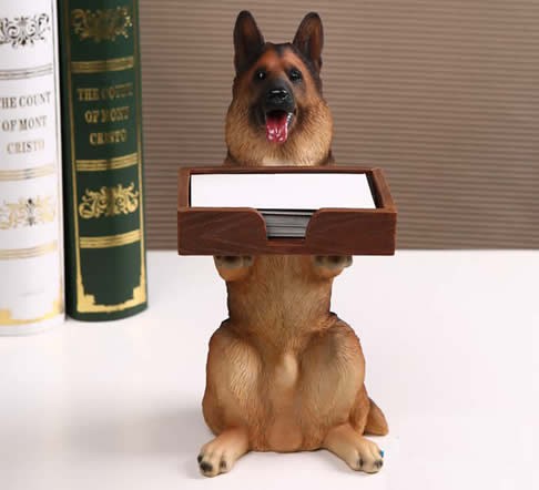 Dog Desk Business Card Holder
