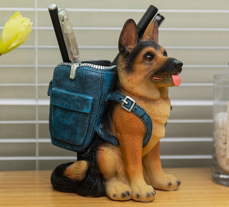 Office Dog Desk Organize Pen Holder