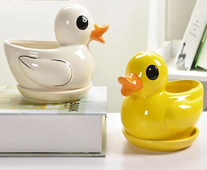 Duck Ceramic Succulent Planter Flower Pot