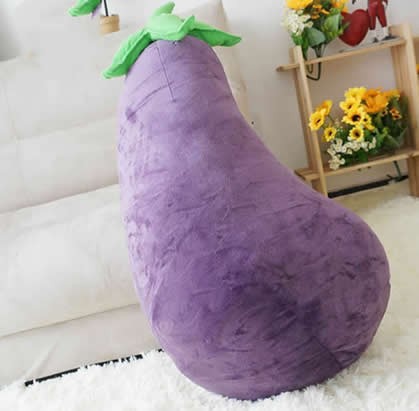 Eggplant Shaped Pillow Cushion Plush Stuffed