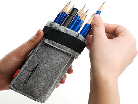 Wool Felt   Roll Up Style Pen Pencil Case
