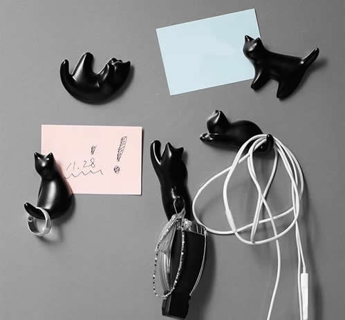 Black Cat  Fridge Magnets, Set of 5