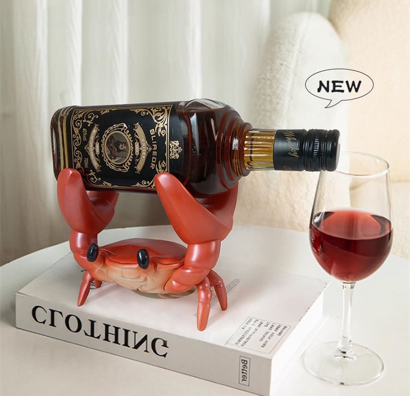 Fun Big Crab Wine Rack, Living Room Art Decoration Ornaments