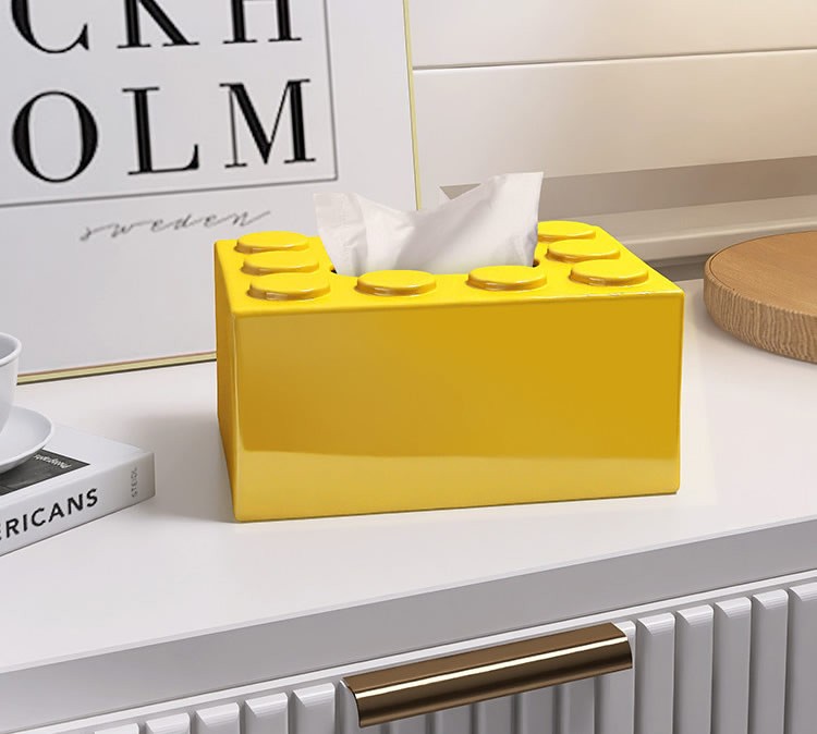 Fun Block Building Ceramic Tissue Box