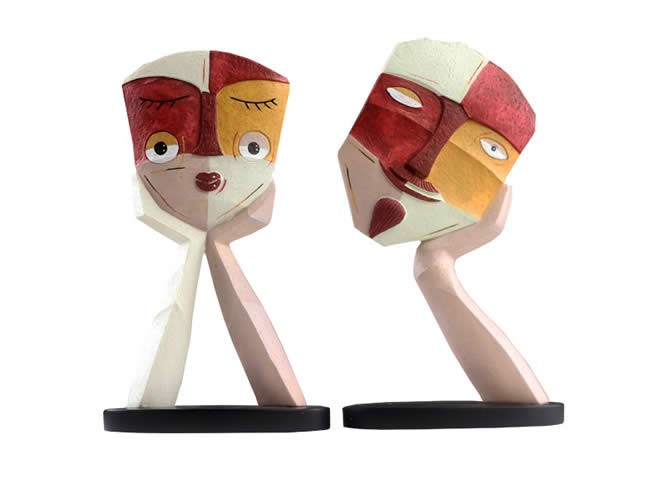 Funny Abstract Art Face Mask Sculpture Home Office Decoration