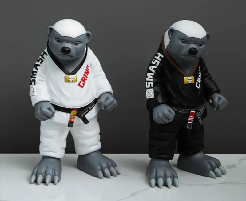 Funny Honey Badger Taekwondo Master, Desktop Sculpture Figurine