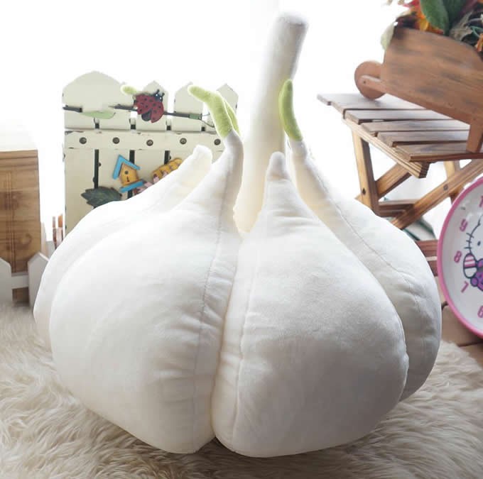 Garlic Shaped Cushion Throw Pillow