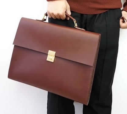 Genuine Leather Briefcase  Laptop Business Bag for Men & Women,Fits under to 13.3 inch Macbook