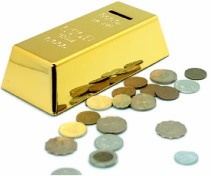 Gold Bullion Piggy Bank