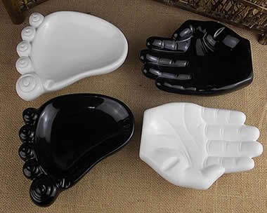 Hand & Feet Shaped Ceramic Ashtray