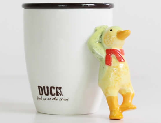  Porcelain Coffee Mug with 3D  Animal  Handle 