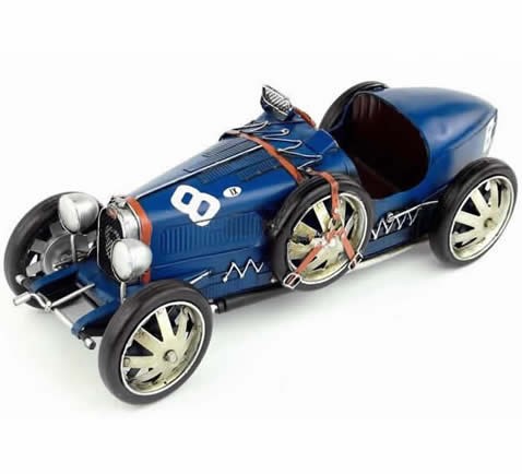 Handmade Antique Model Kit Car 1924 Bugatti Race Car