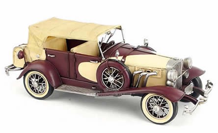 Handmade Antique Model Kit Car-1934 Duesenberg Classic Car Red
