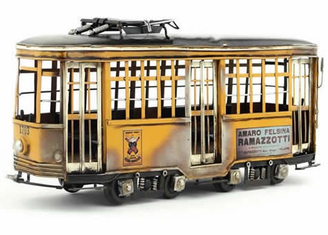 Handmade Antique Model Kit Car- Italy tramway bus