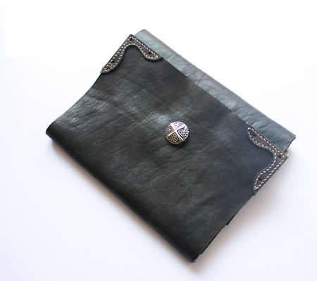 Handmade Genuine Leather Refillable Binder Diary Travel Journal Notebook,Black & Brown