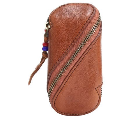 Handmade Leather Car Key Fob Keyless Entry Keychain Keybag Keycase Purse Wallet Zipper Organizer