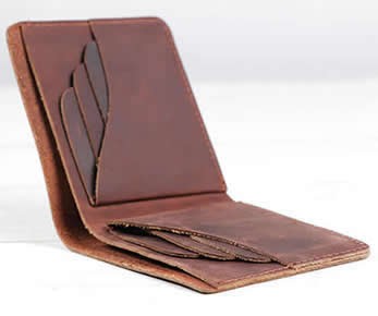 Handmade Slim Leather Wallet Credit Card Holder